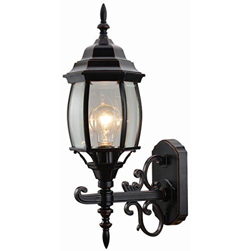 Hardware House 19-1630 Oil Rubbed Bronze Outdoor Patio  Porch Wall Mount Exterior Lighting Lantern Fixture With