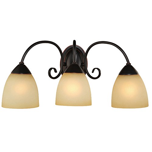 Hardware House Berkshire Series 3 Light Oil Rubbed Bronze 20-14 Inch By 8-34 Inch Bath  Wall Lighting Fixture