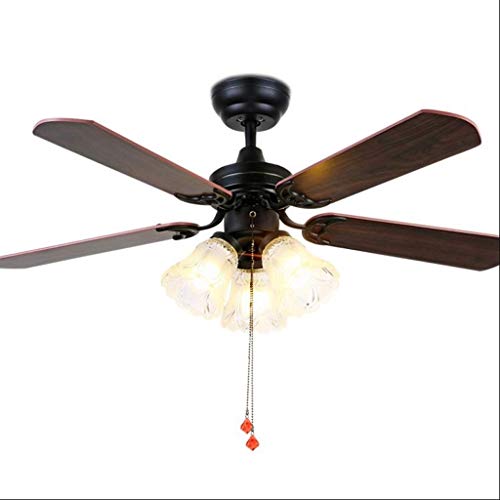 Ceiling Fans with LampFan Ceiling Light Ceiling Fans American Retro Ceiling Fan Light Industrial Wind Power Fan Light Restaurant Drawstring Electric Fan Chandelier 36 Inch 42 Inch Ceiling Fan Light