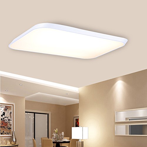 Floureon Super Thin 17inch Flush Mount LED Ceiling Light with 24G Wireless Remote Control Infinite Dimming for Living Room Bedroom Hotel Bakery2000LM 100~240V 30W White
