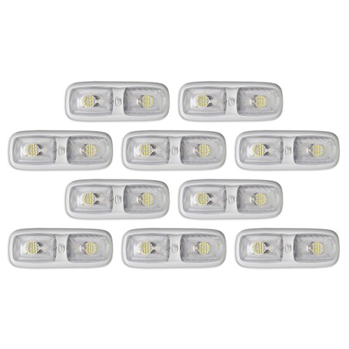 10 New Rv Led 12v 4200k Ceiling Fixture Double Dome Pancake Light For Camper Trailer Rv Marine