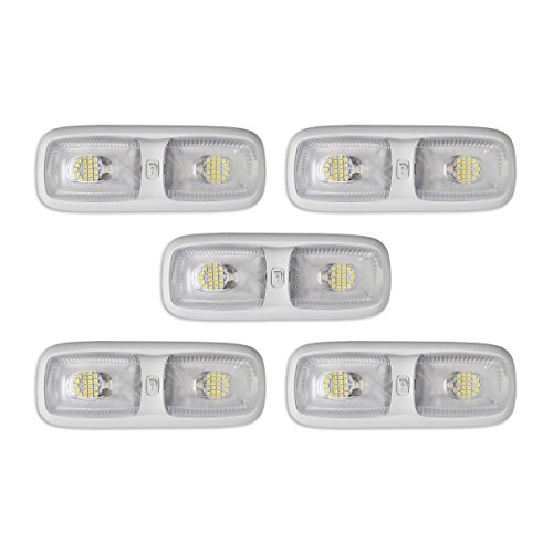 5 New Rv Led 12v 4200k Ceiling Fixture Double Dome Pancake Light For Camper Trailer Rv Marine