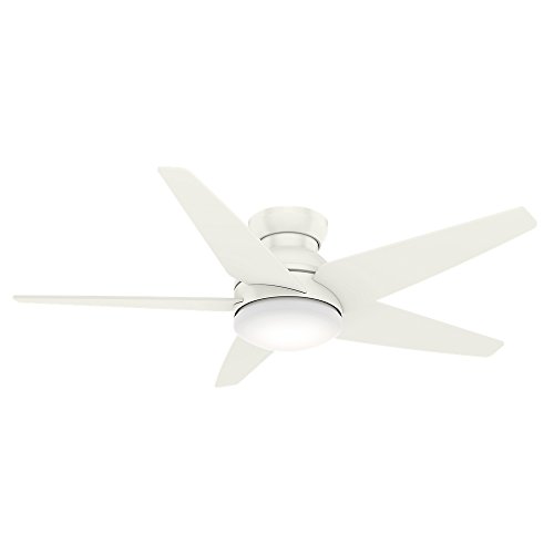 Casablanca Indoor Low Profile Ceiling Fan with LED Light and wall control - Isotope 52 inch White 59354