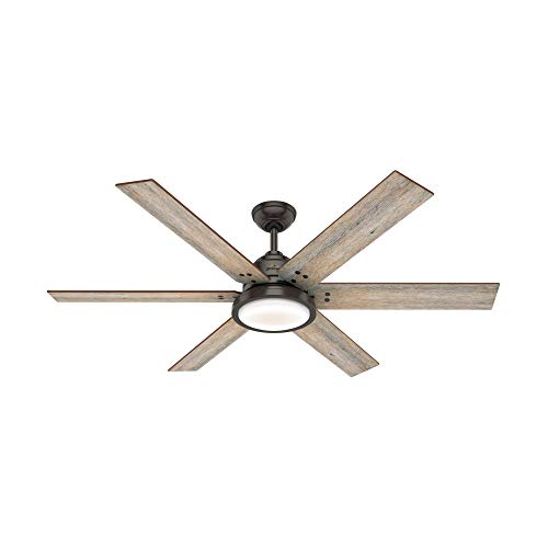 Hunter Indoor Ceiling Fan with LED Light and remote control - Warrant 60 inch Nobel Bronze 59461