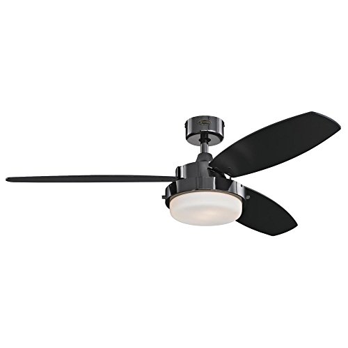 Westinghouse Lighting 7205300 Alloy 52-inch Gun Metal Indoor Ceiling Fan LED Light Kit with Opal Frosted Glass