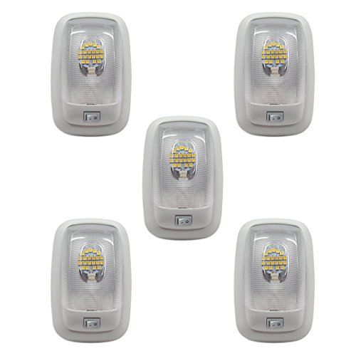 5 NEW RV LED 12v 4200K PANCAKE CEILING FIXTURE SINGLE DOME LIGHT FOR CAMPERS TRAILERS RV MARINE