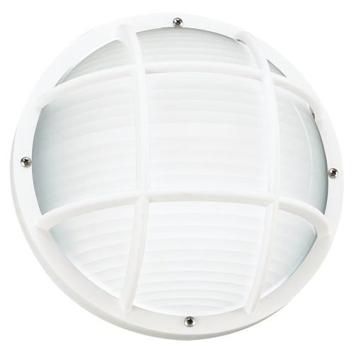 Sea Gull Lighting 89807BLE-15 Bayside - One Light Outdoor WallCeiling Fixture White Finish with Frosted Glass