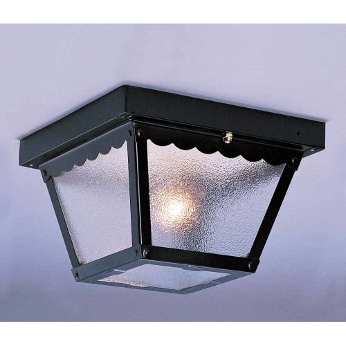 Volume Lighting V7231 1 Light Flush Mount Outdoor Ceiling Fixture Black