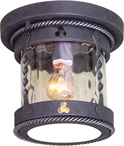 Volume Lighting V8163-48 1-Light Outdoor Flush Mount Ceiling Fixture Blacksmithy