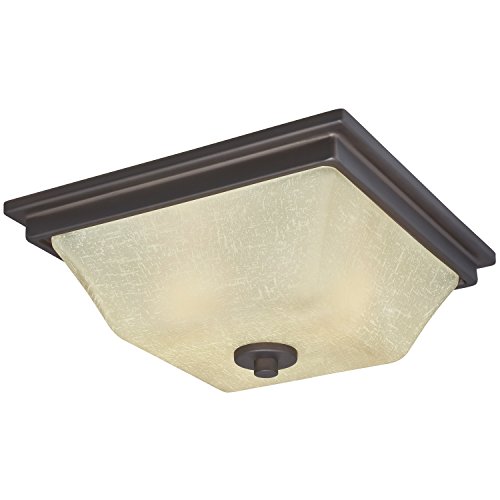 Westinghouse 6340800 Ewing 2 Light Indoor Flush Ceiling Fixture Oil Rubbed Bronze