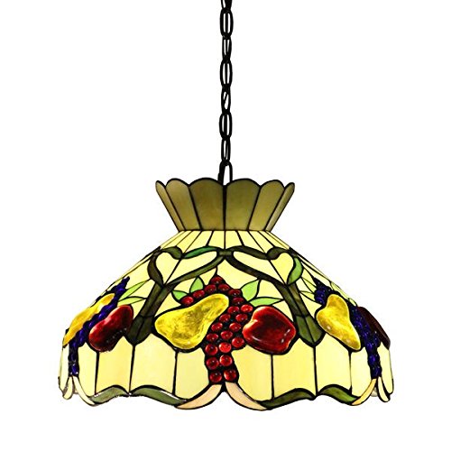 Alliena 2-light Fruit Basket 16-inch Multi-color Tiffany-style Ceiling Lamp