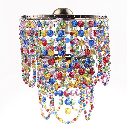 Petrelking Multicoloured Led Crystal Ceiling Light Pearl Pendant Lamp Gypsy Shade Pendant Light Chandelier For
