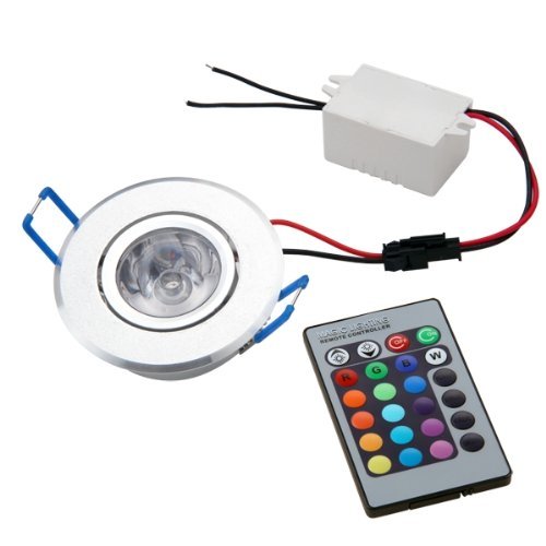 TOOGOOR3W LED Recessed Downlight Ceiling Lamp Spotlight RGB With Remote