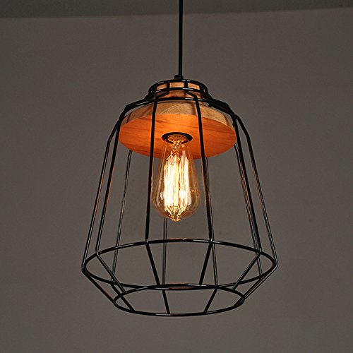 WinSoon Vintage Industrial DIY Metal Ceiling Lamp Light Pendant Lighting Wooden Head NEW