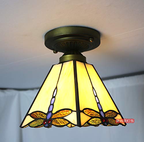 Modern Tiffany Style Dragonfly Pendant Lamp Ceiling Light Fixture Glass Aisle Hallway Pendant Lamp Chandelier