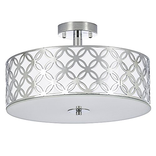 SOTTAE 12 Luxurious Living Room Bedroom Ceiling lamp Creamy White Glass Diffuser Chrome Finish Flush Mount Ceiling LightModern Ceiling Light Fixture