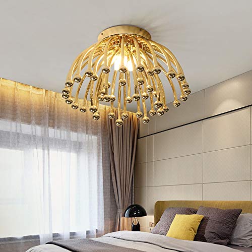 KUVV Perfecto Simple Modern Atmosphere LED Living Room Ceiling Lamp Nordic Warm Romantic Creative Childrens Room Master Bedroom Lighting Warm Light Φ45cm Color  Gold