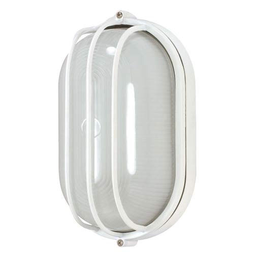 Nuvo Lighting 60568 Bulkhead 1-light Oval Cage Energy Star Cfl Semi Gloss White