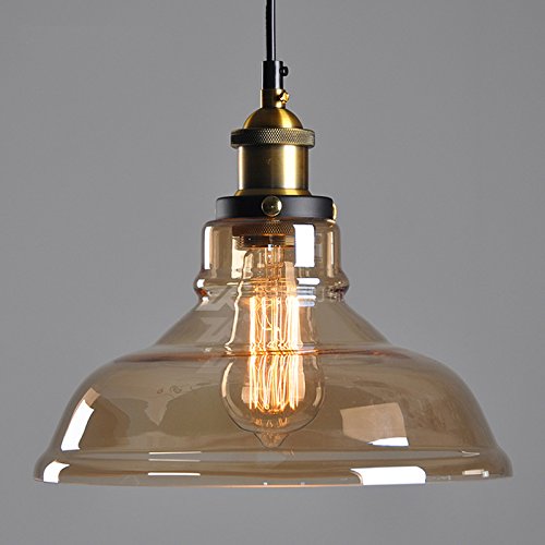 Winsoon 11 X 10 Inch Vintage Industrial Ceiling Lamp Clear Glass Pendant Lighting For Kitchen Island Loft Shade