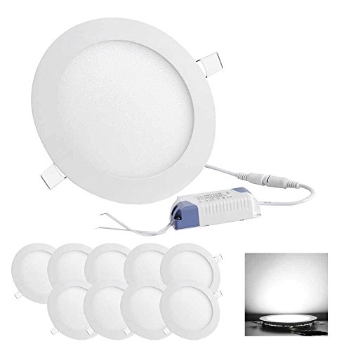 10pcs 12W Round LED Recessed Ceiling Panel Down Lights Bulb Lamp For Indoor Home