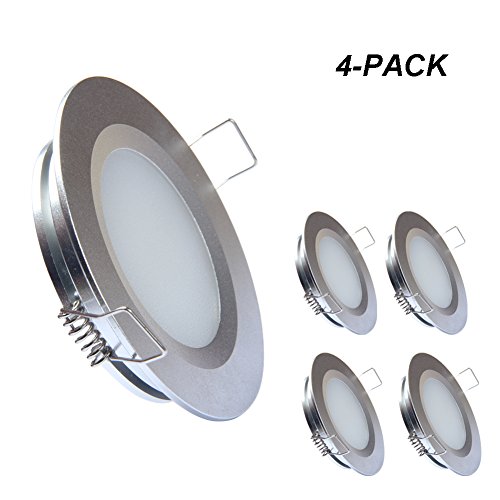 Rv Boat Recessed Ceiling Light 4 Pack Acegoo Super Slim Led Panel Light Dc 12v 3w Full Aluminum Downlights Cool