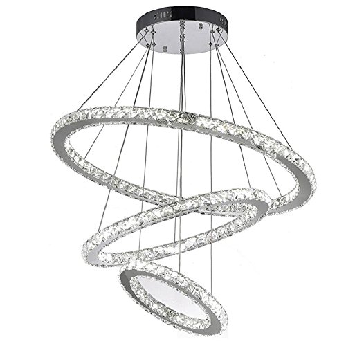 Flashing God K9 Really Crystal Dimmable LED Lighting Rings Chandelier Ceiling Lamp Fixtures Modern Pendant Light 3000-6500 KelvinD236314393