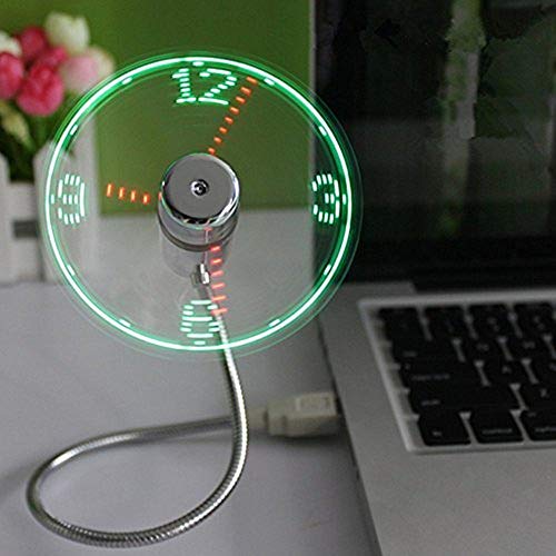 ONXE USB LED Clock Fan with Real Time Display FunctionUSB Clock FansSilver1 Year Warranty