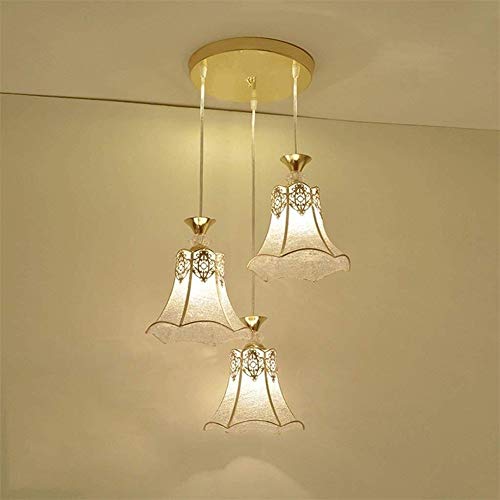 DENG American Simple Modern Chandelier Bedroom Restaurant Continental Creative Iron Glass Art Chandelier E27 Magnolia Modeling Celling Lamp Light 110 Color  B