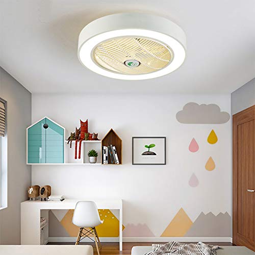 DishyKooker APP Control 110V 220V Macarons Color LED Celling Light Fan for Restaurant Kids Room Bedroom White 55CM