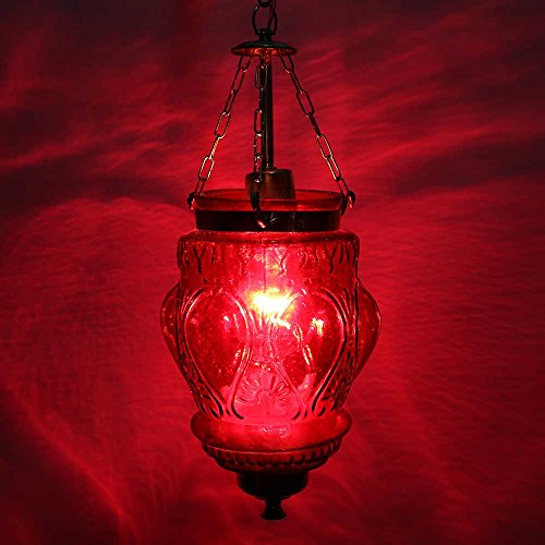 IndianShelf Handmade Decorative Red Hanging Glass Light Fixture Small Chandelier Celling Lamp Indian Online