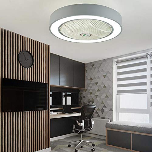 RONSHIN Home APP Control 110V 220V Macarons Color LED Celling Light Fan for Restaurant Kids Room Bedroom Gray 55CM