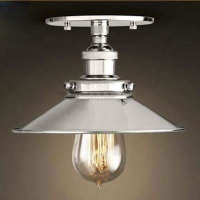 Semi-Flush Mount Lamp 22Cm E27 Celling Light Kitchen Lamp Ceiling Fixture Industrial Lighting Polished Chrome Household