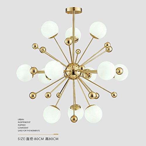 Modern Chandelier 12 Lamp Pendant Lamp Milk White Glass Ball Ceiling Chandelier Electroplating Gold Material Decorative Indoor Ceiling Lamp 12 light