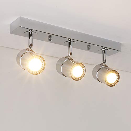 Pathson Vintage Style Tracking Lighting 3 Lights Indoor Ceiling Light Fixtures Chrome Antique Finished Hanging Spotlights Chrome