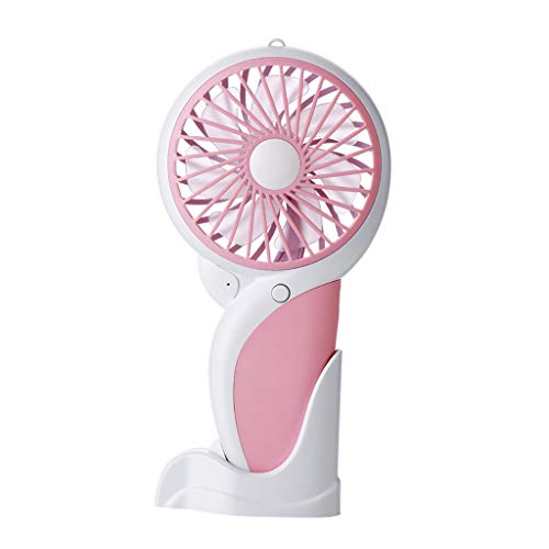 Jchen Mini Portable Handheld Fan with LED Light 800mAh Rechargeable Battery Operated Personal Fan for Office Home Travel Pink