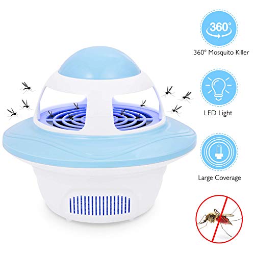 Josey Bug Zappers Mosquito Killer Trap Electronic Indoor Insect Killer Mosquitoes Zapper Lamp with Built in Fan LED Mosquito Catcher Killer Trap for Home Bedroom Kitchen GardenUSB Powered