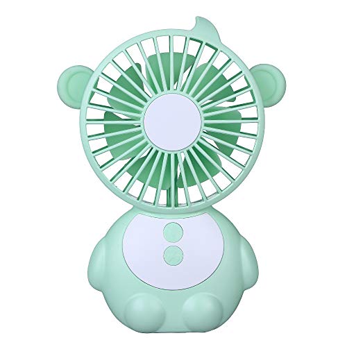 RuleaxAsi DC5V 12-4W 3 Levels Wind Speed Adjustable Mini USB Powered Operated Fan with LED Light Dimmable Built in Capacity 1200Mah Rechargeable Battery Fan Indacator Pilot Lamp Design