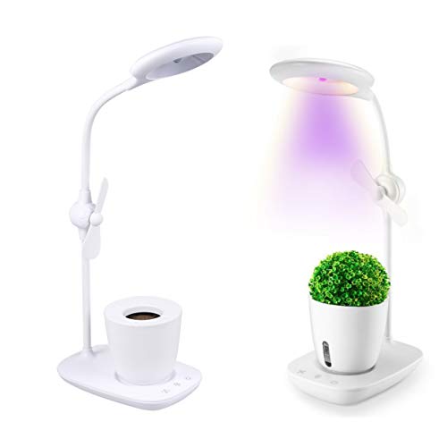 Uonlytech Growing Lamp Full Spectrum LED Succulent Fill Light with Fan LED Plant Light for Vegetable Greenhouse Flower 1Pcs White