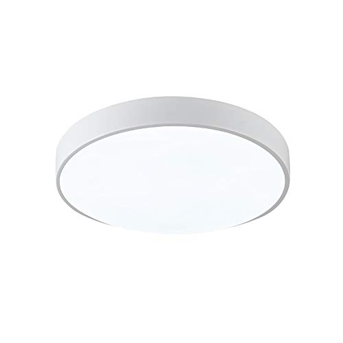 SAISHUO Flush Mount Ceiling Light Round 118inch 18W 6000K Cold White LED Ceiling Light for Bedroom Living Room Hallway Kitchen Office White