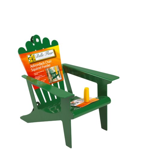 Belle Fleur Adirondack Chair Squirrel Feeder Green 1 Corn Cob Capacity