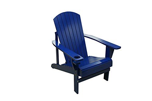 Natural Wood Adirondack Chair by Trademark Innovations Blue