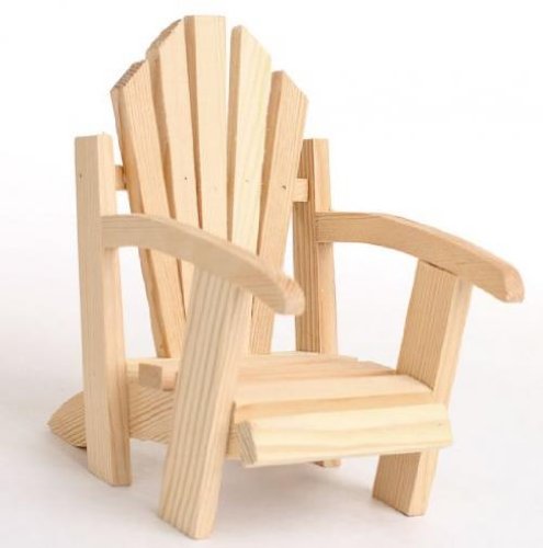 Set of 2 - Miniature Adirondack Chairs for Your Fairy Garden or Gnome Village - Each Measures 375 X 425 Inches