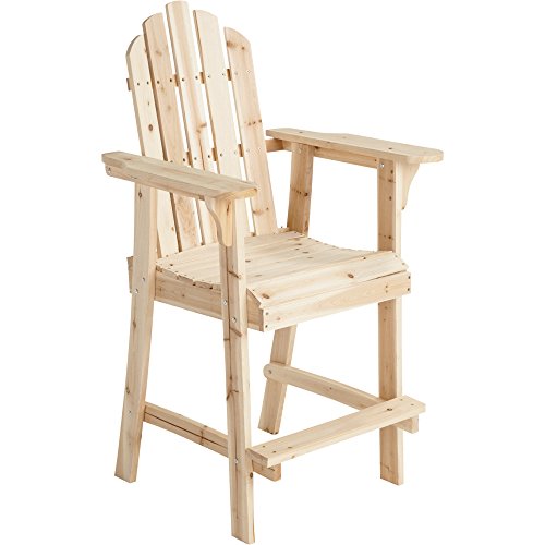 Tall Unfinished Fir Wood Adirondack Chair