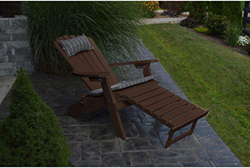 A&L Furniture Co Folding Reclining Recycled Plastic Adirondack Chair WPullout Ottoman - Ships Free in 5-7 Business Days