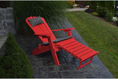 A&L Furniture Co Folding Reclining Recycled Plastic Adirondack Chair WPullout Ottoman - Ships Free in 5-7 Business Days