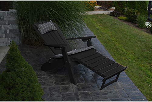 A&L Furniture Co Folding Reclining Recycled Plastic Adirondack Chair WPullout Ottoman - Ships Free in 5-7 Business Days