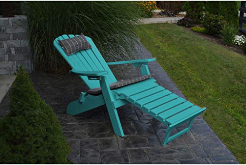 A&L Furniture Co Folding Reclining Recycled Plastic Adirondack Chair WPullout Ottoman - Ships Free in 5-7 Business Days