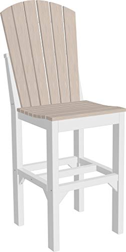 Furniture Barn USA Set of 2 Adirondack Side Chairs - Bar Height - Birch and White Poly Lumber - Recycled Plastic