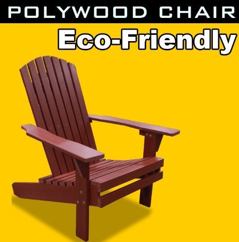 New Eco-Friendly Deluxe Patio Recycled Plastic Fanback Adirondack Chair Brown