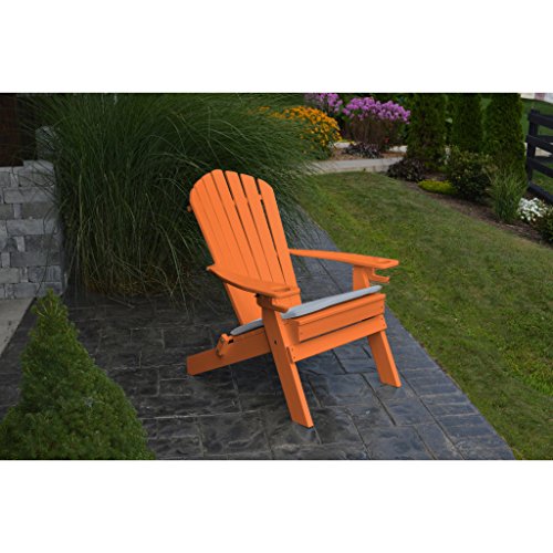 A&L Furniture Company Folding Recycled Plastic Adirondack Chair With Cupholders